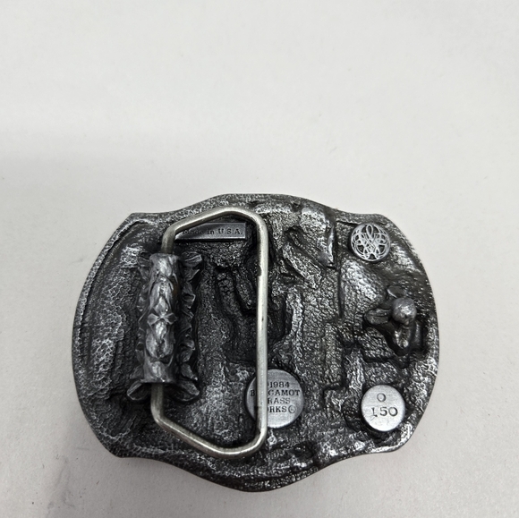 Bergamont Vintage 1984 Brass Works 150 Belt Buckle 3D Native American On Horse - Picture 6 of 11